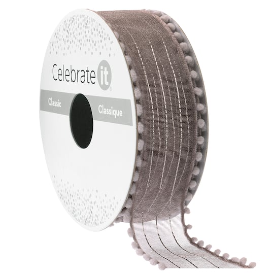 1" x 5yd. Silver Sheer Ribbon by Celebrate It™ Classic